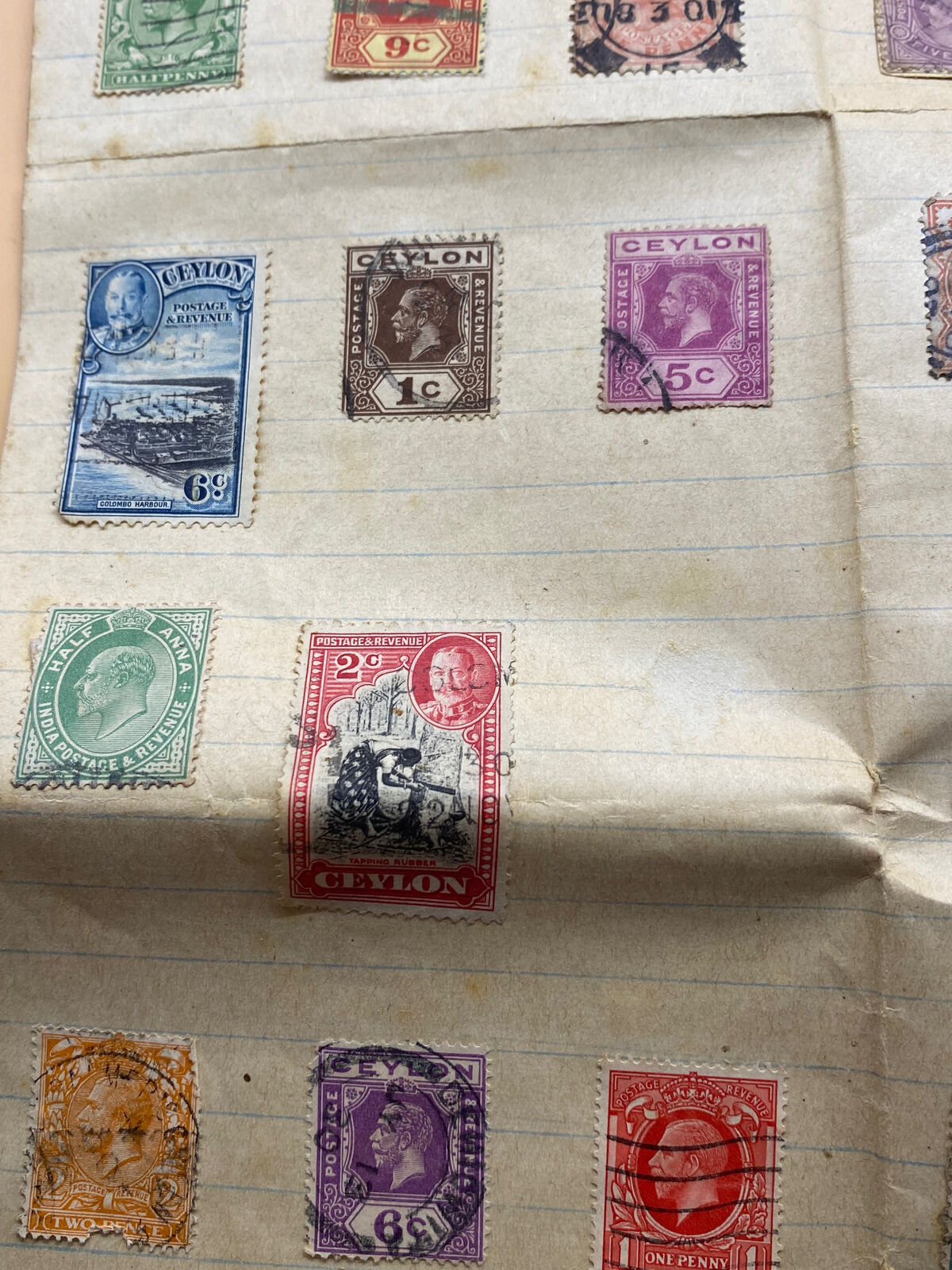 Collection of 67 Vintage Ceylon Postage Stamps - Please see Pictures