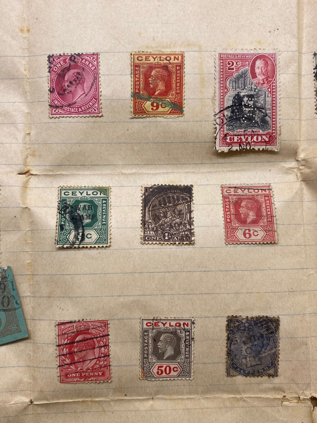 Collection of 67 Vintage Ceylon Postage Stamps - Please see Pictures
