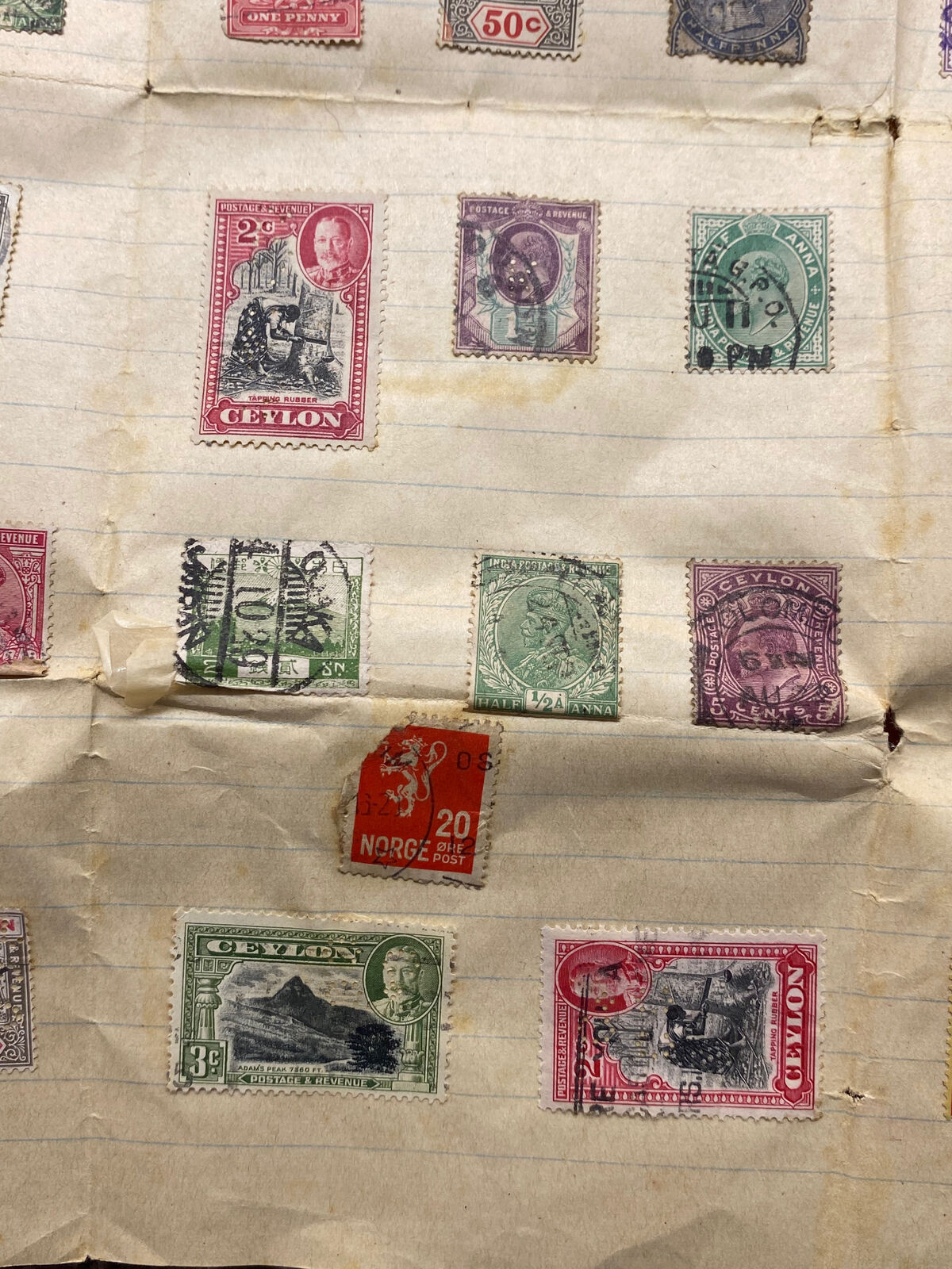 Collection of 67 Vintage Ceylon Postage Stamps - Please see Pictures