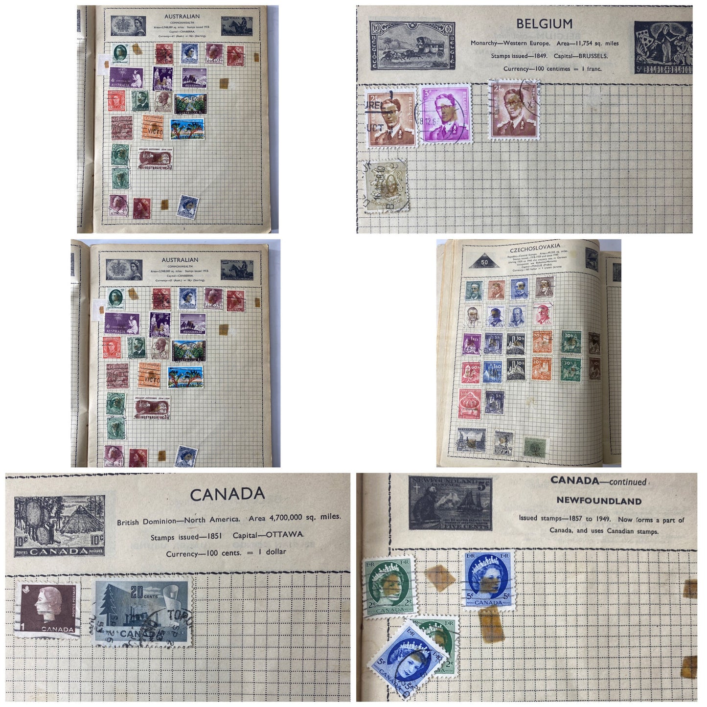 Vintage Collection Builder Paperback Stamp Album With Collection of Stamps