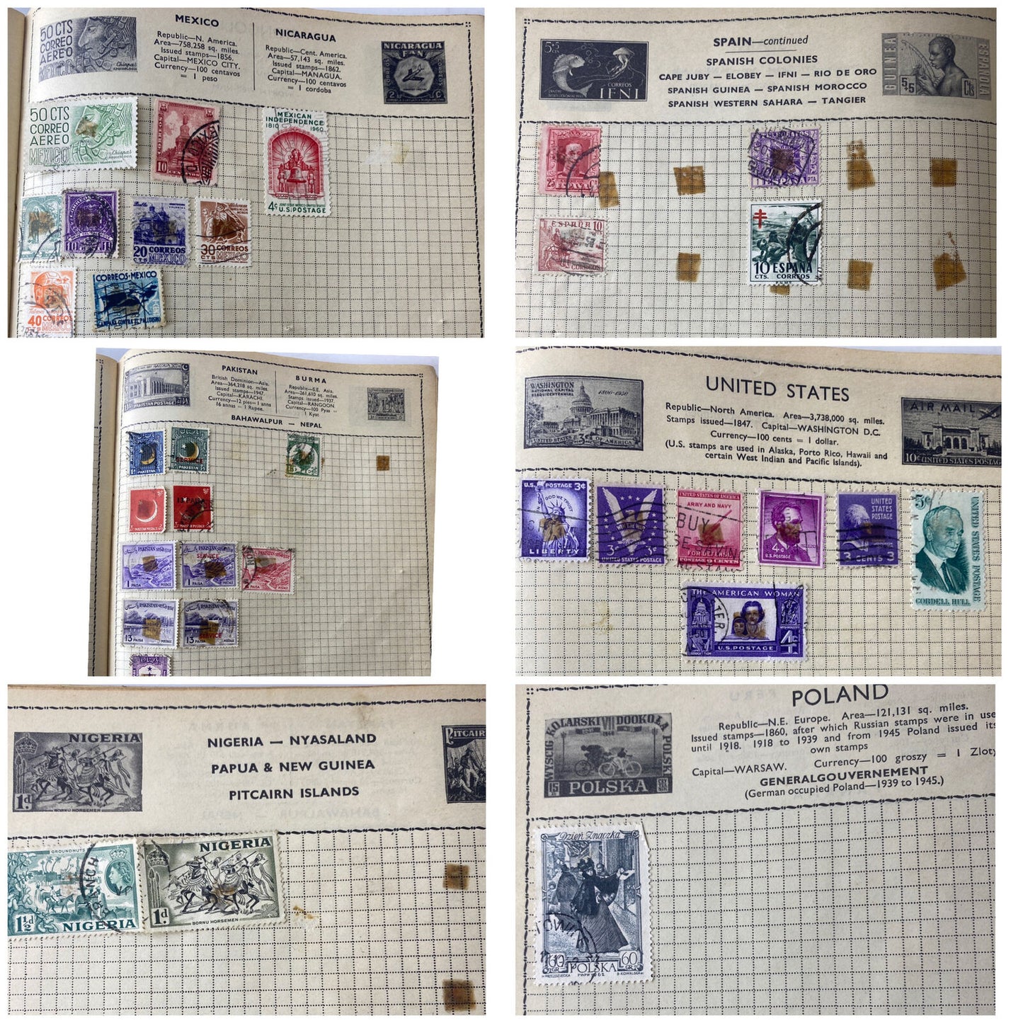 Vintage Collection Builder Paperback Stamp Album With Collection of Stamps