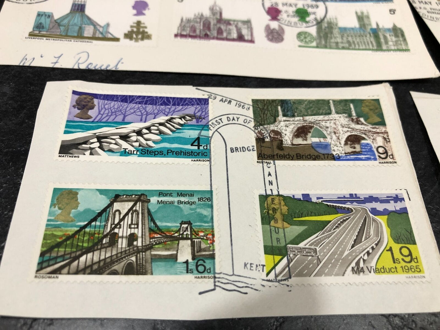 First Day Of Issue Stamps '68 '69 '77 Buildings, 12 Days Of Christmas + Jubilee