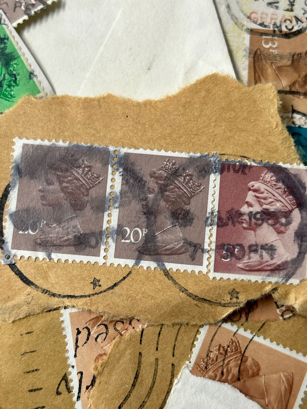 Job Lot/Mixed bag of Retro British 1st Class and Other Denomination Stamps