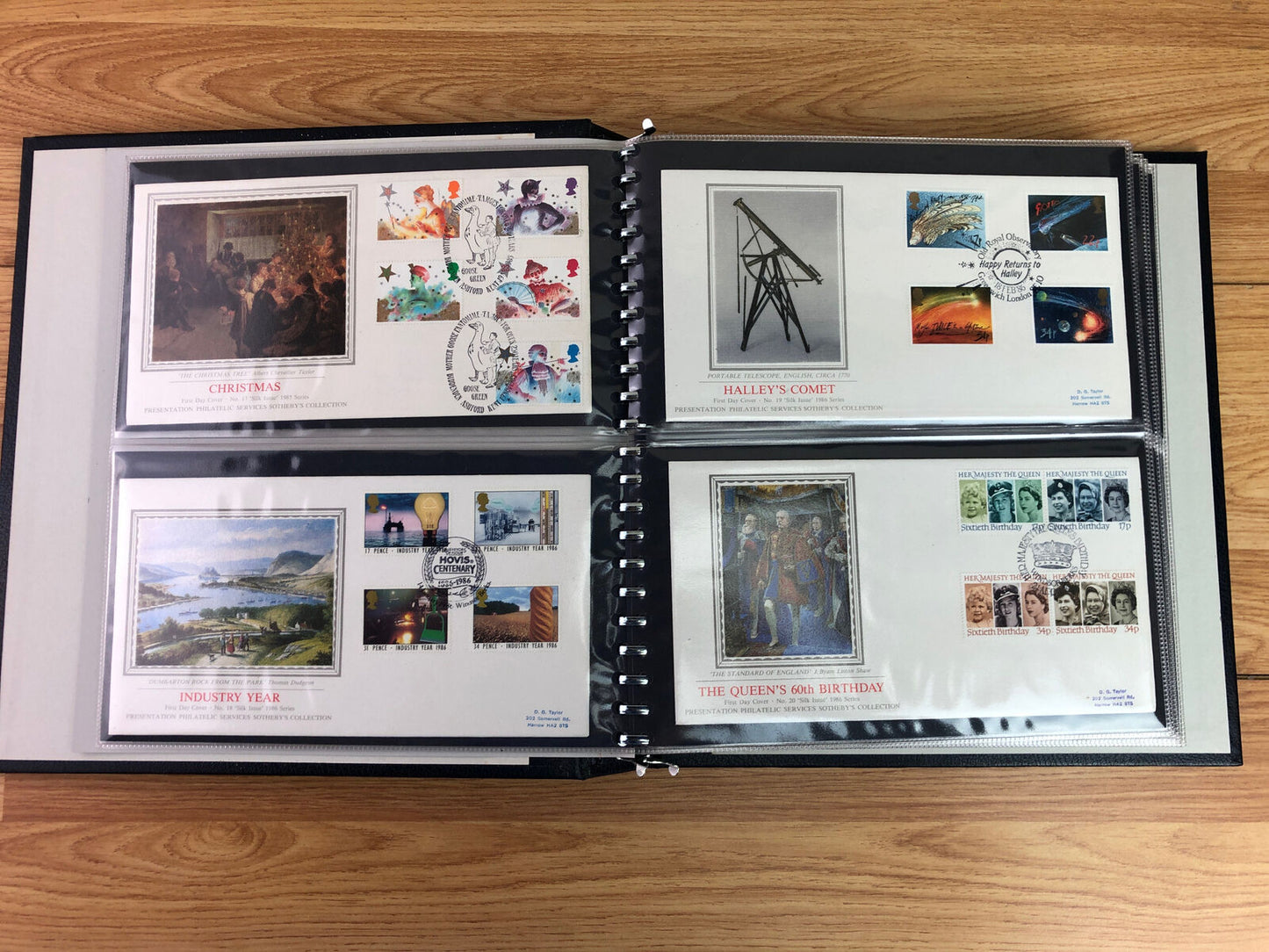 Presentation Silk First Day Cover Album With 40 x 1985-1989 Covers