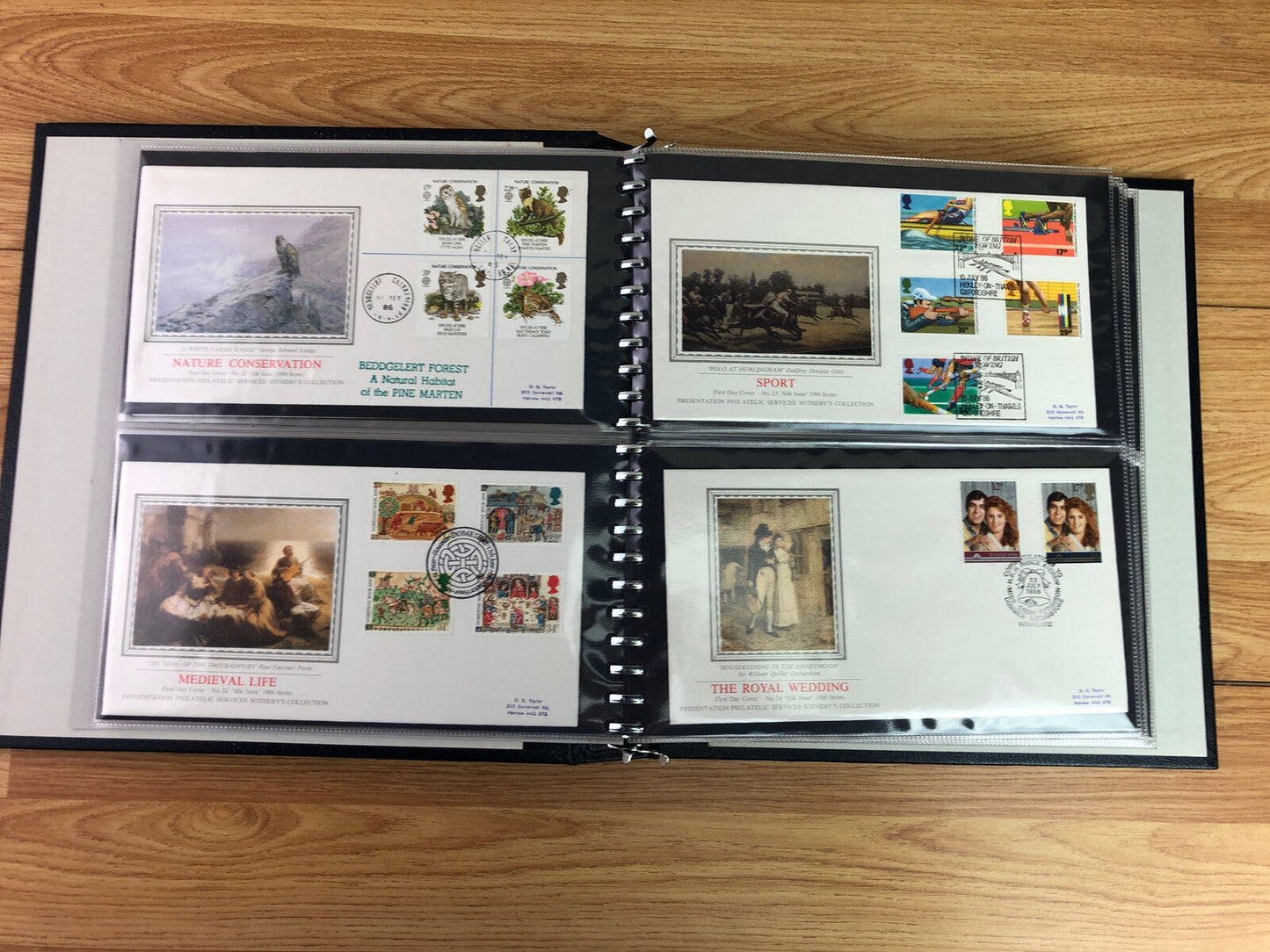 Presentation Silk First Day Cover Album With 40 x 1985-1989 Covers