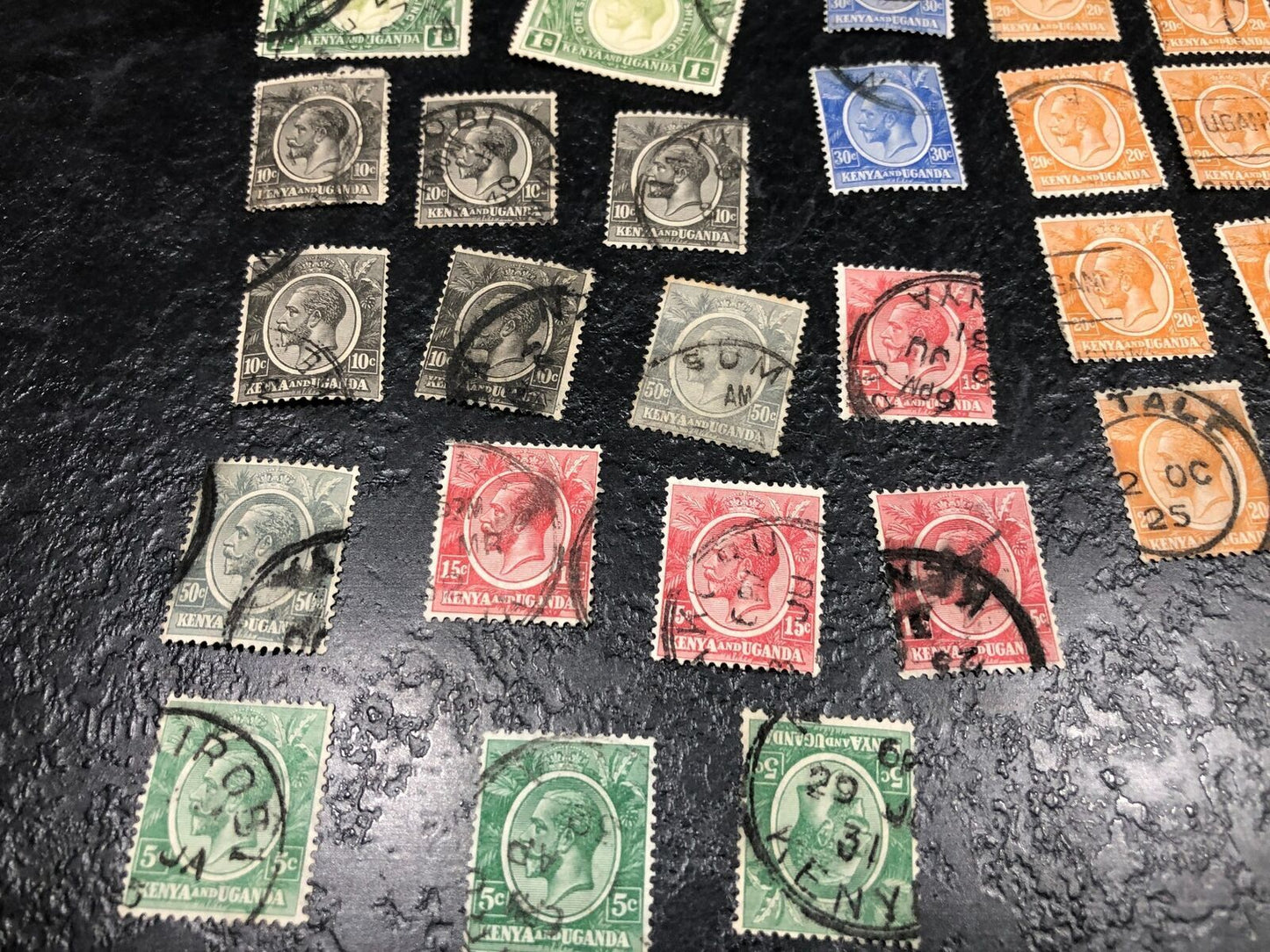 Collection Of Stamps From Hong Kong, Kenya, Uganda, Cayman Islands, St. Lucia