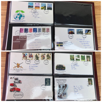 Red SG First Day Cover Album With 54 x First Day Covers 1967 - 1983