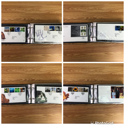 Green Merlin First Day Cover Album With 58 x First Day Covers 1999-2003