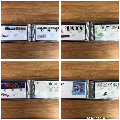 Green Merlin First Day Cover Album With 58 x First Day Covers 1999-2003