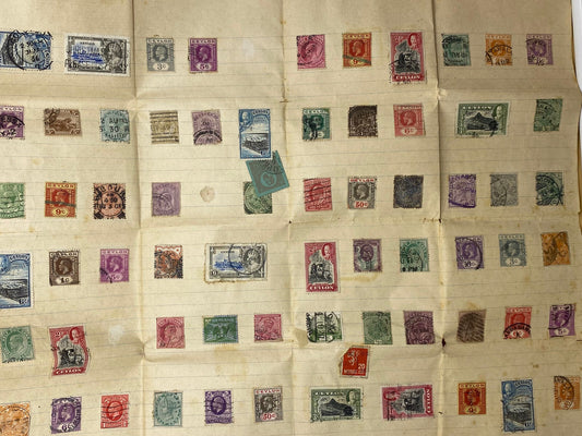 Collection of 67 Vintage Ceylon Postage Stamps - Please see Pictures