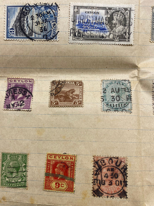 Collection of 67 Vintage Ceylon Postage Stamps - Please see Pictures