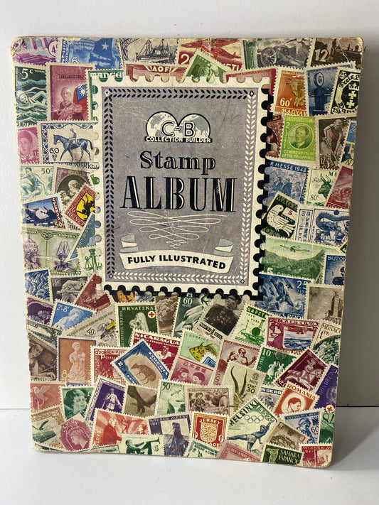 Vintage Collection Builder Paperback Stamp Album With Collection of Stamps