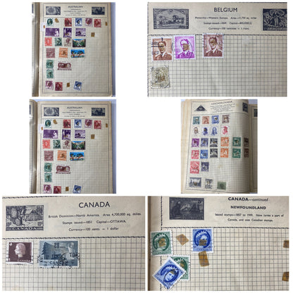 Vintage Collection Builder Paperback Stamp Album With Collection of Stamps