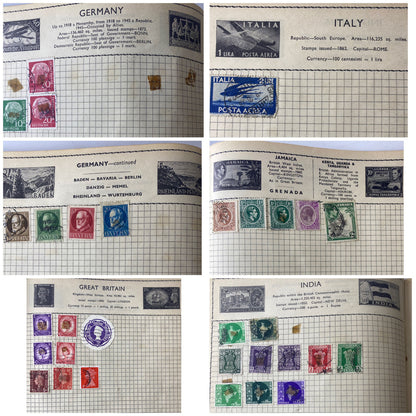 Vintage Collection Builder Paperback Stamp Album With Collection of Stamps