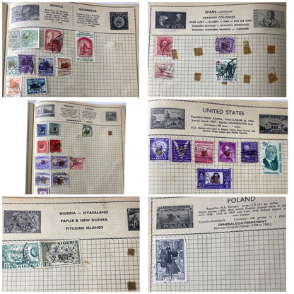 Vintage Collection Builder Paperback Stamp Album With Collection of Stamps