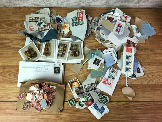 Large Bundle Various Vintage Stamps Different Countries And Pre Decimalisation