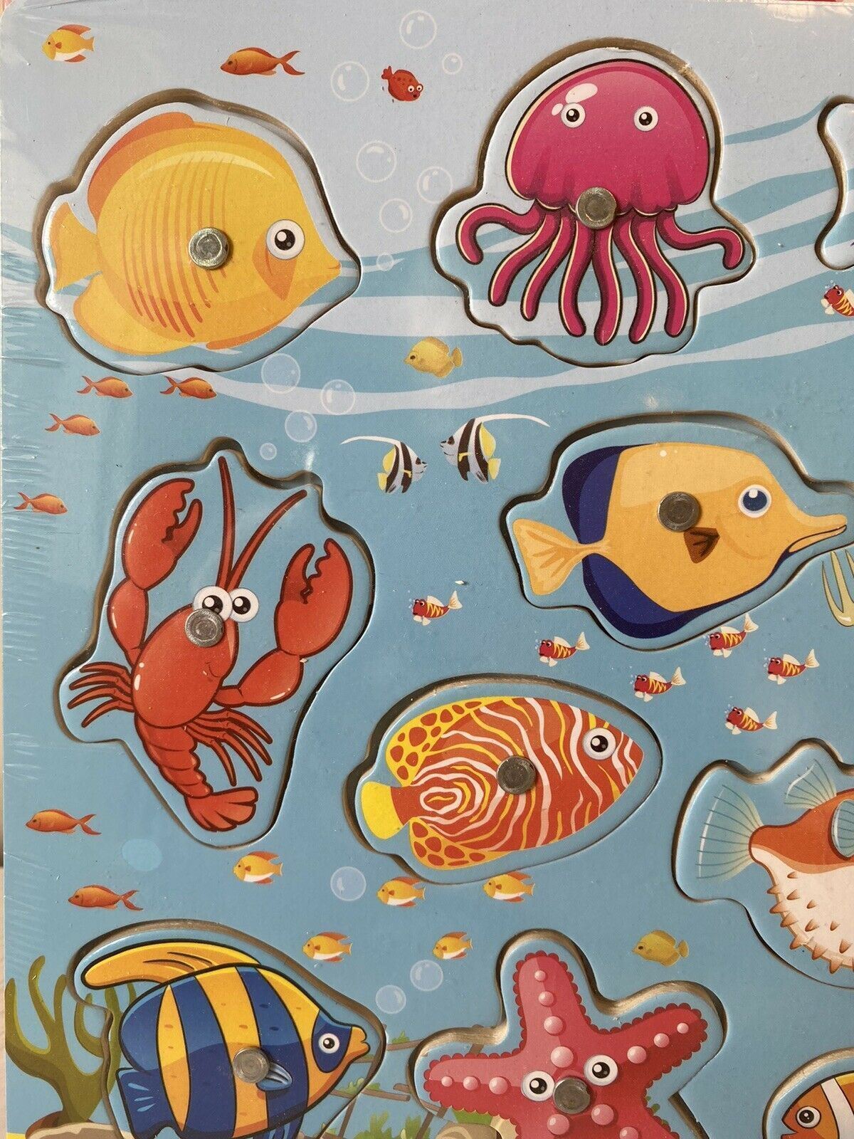 Under The Sea Wooden Shapes Peg Puzzle age 3+