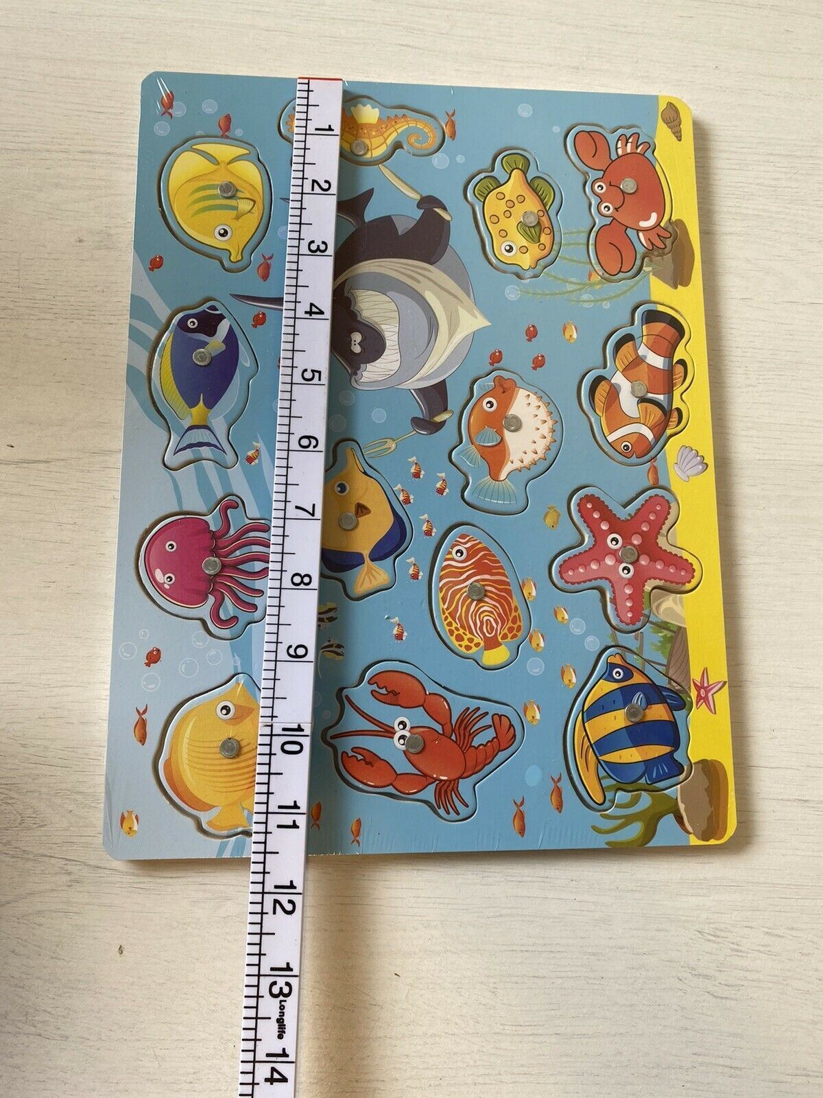 Under The Sea Wooden Shapes Peg Puzzle age 3+
