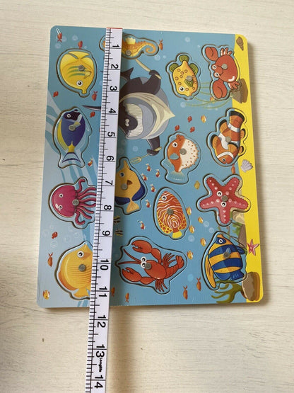 Under The Sea Wooden Shapes Peg Puzzle age 3+