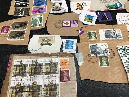 Large Joblot Over 100 Stamps (With Part Of Envelope) Europe/Australia/UK Mostly