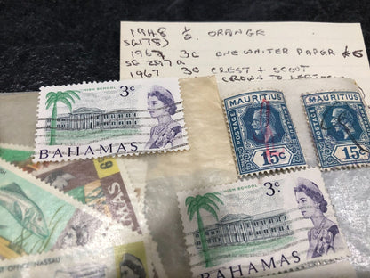 Collection Of Stamps From Bahamas (19) & Mauritius (3) Some Unused