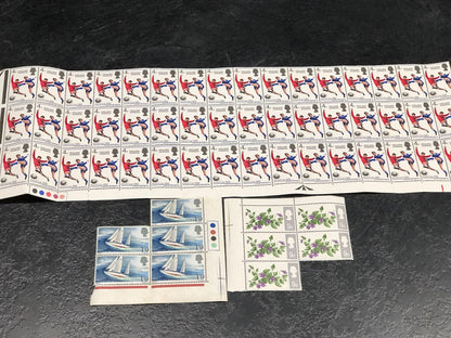 48 x GB QEII 1966 World Cup Football Winners 4d + 5 Gypsy Moth, 5 Botanicals MNH