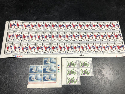48 x GB QEII 1966 World Cup Football Winners 4d + 5 Gypsy Moth, 5 Botanicals MNH