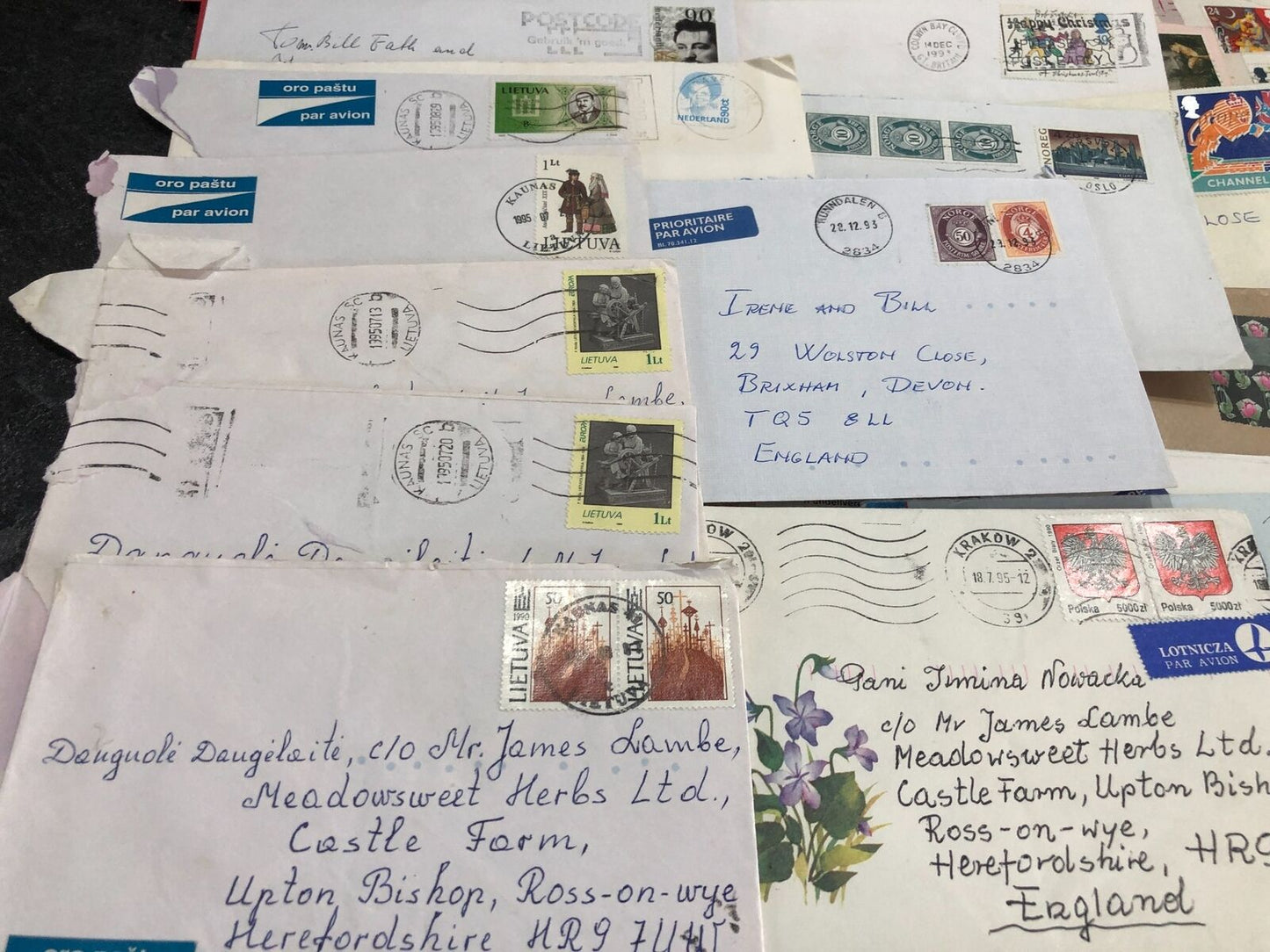 Large Joblot Of Over 100 Stamps Most On Envelopes Europe, Canada, Channel Tunnel