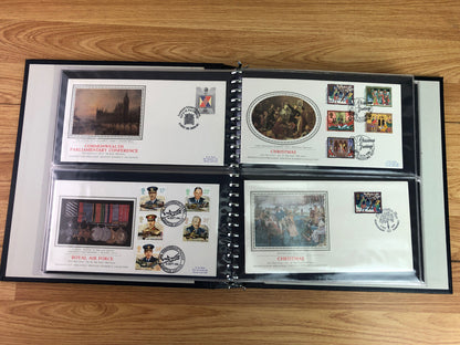 Presentation Silk First Day Cover Album With 40 x 1985-1989 Covers