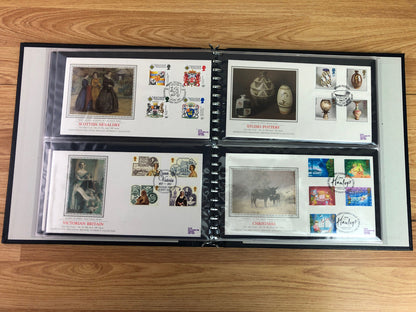 Presentation Silk First Day Cover Album With 40 x 1985-1989 Covers