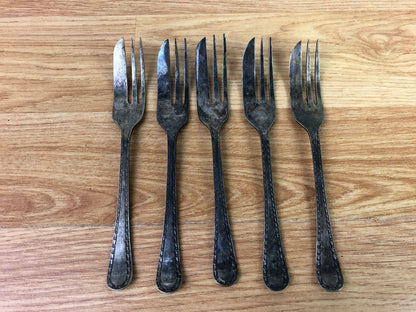 Set Of 5 x EPNS Silver Plated Cake Forks