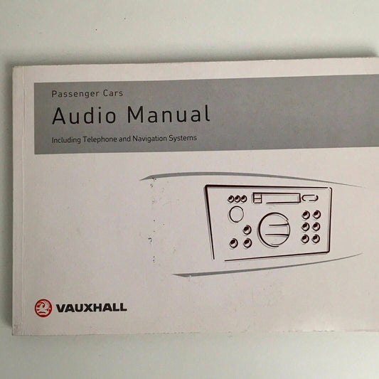Vauxhall Passenger Cars Audio Manual - Great Condition