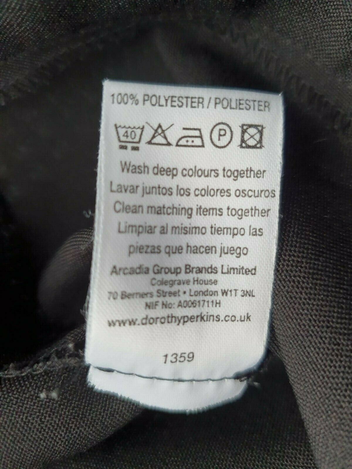 Dorothy Perkins Ladies Black Trousers Size UK 12