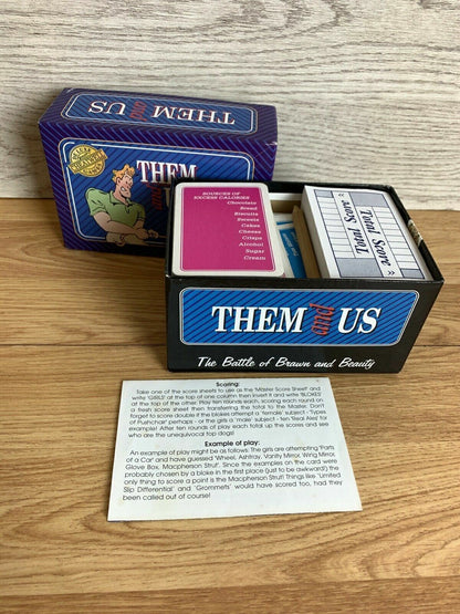 Them and Us The Battle of Brawn and Beauty Game Team card Quiz game