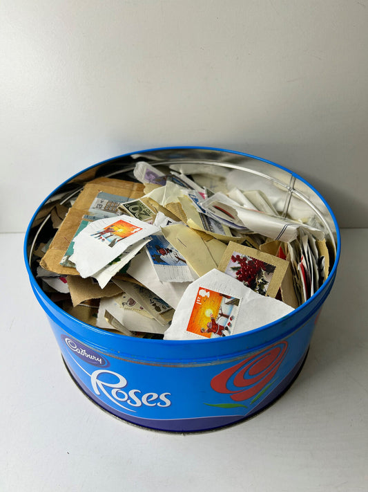 Large Collection of Assorted Mixed Stamps in Tin - Please See Pictures