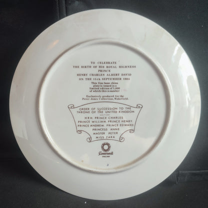 Commemorative Birth of Prince Henry Charles Albert David 1984 Collectors Plate