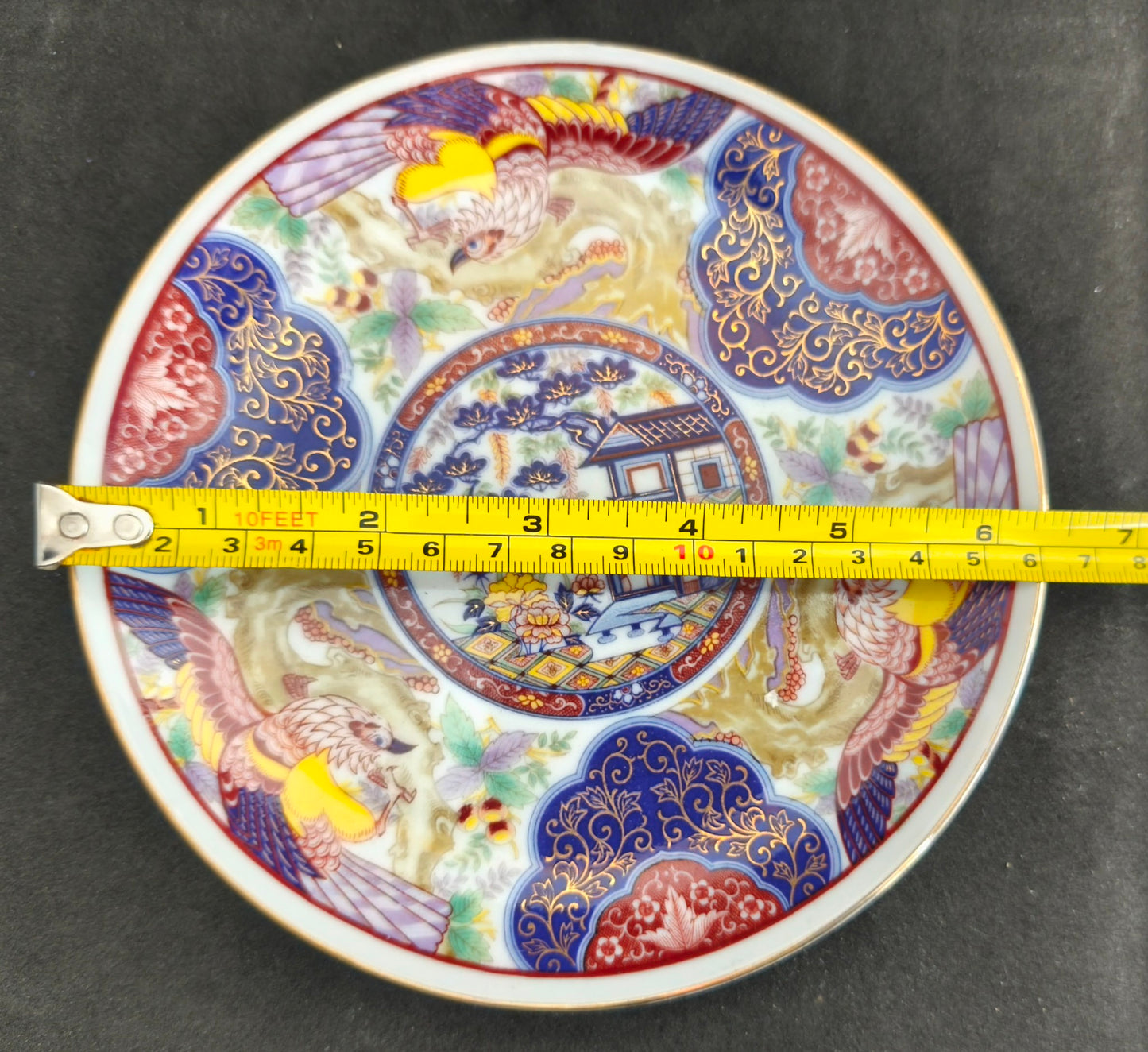 Imari Ware Japan Birds & Temple Design Decorative Plate